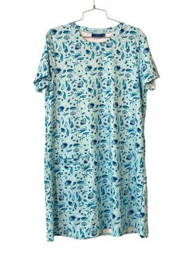 Cabana Life UPF 50+ Short Sleeve Paisley Shift Dress Size L Resort-wear